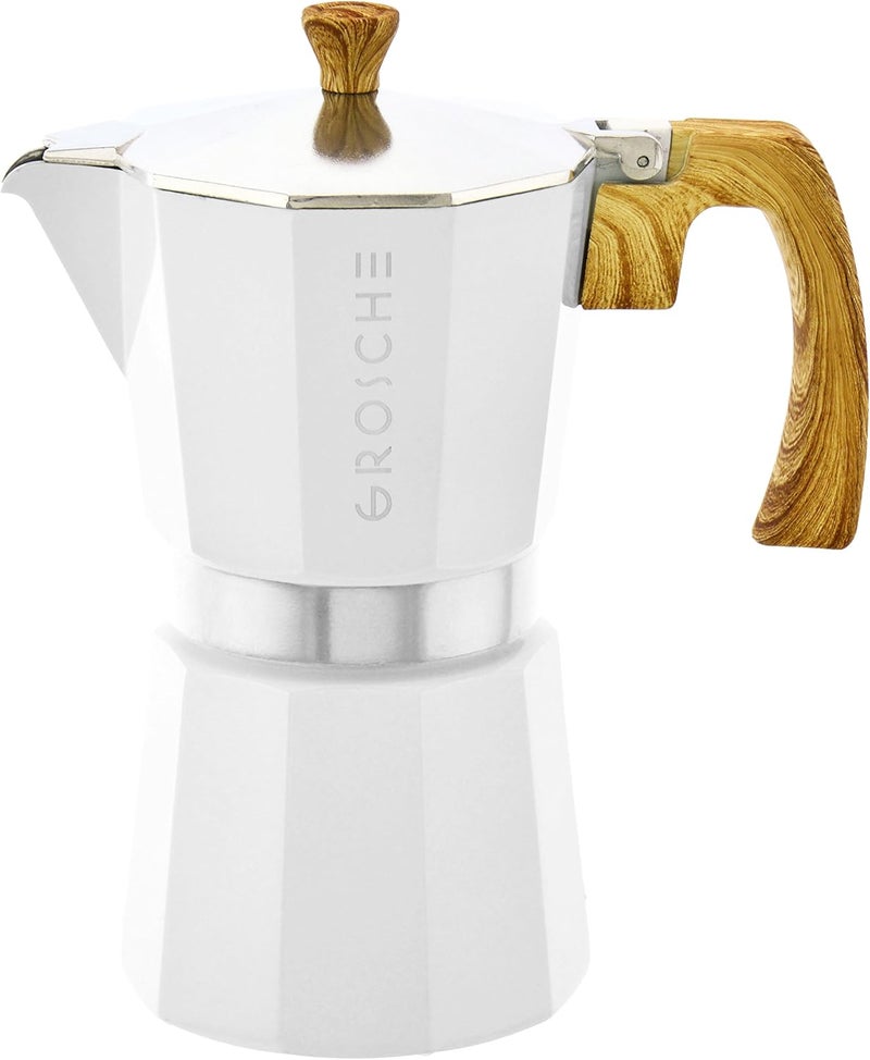 GROSCHE Milano Moka Stovetop Espresso Coffee Maker (9 Cup / 450 ml, White) - Image 4